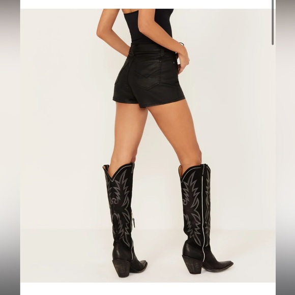 Idyllwind faux leather high-rise lace up shorts - Picture 4 of 6